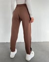 kahverengi manşet detaylı double paça pantolon