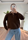 Kahverengi Polo Yaka Triko
