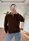 Kahverengi Polo Yaka Triko