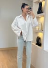 Karen Beyaz Oversize Gömlek