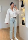 Karen Beyaz Oversize Gömlek