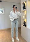 Karen Beyaz Oversize Gömlek