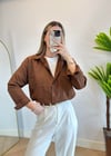 Karen Kahverengi Poplin Gömlek