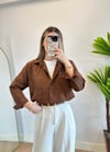 Karen Kahverengi Poplin Gömlek