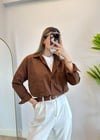 Karen Kahverengi Poplin Gömlek