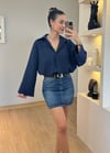 Karen Lacivert Oversize Gömlek