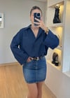 Karen Lacivert Oversize Gömlek
