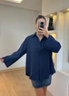 Karen Lacivert Oversize Gömlek