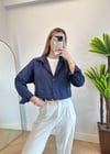 Karen Lacivert Poplin Gömlek
