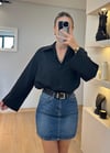 Karen Siyah Oversize Gömlek