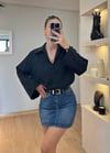 Karen Siyah Oversize Gömlek