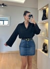 Karen Siyah Oversize Gömlek