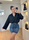 Karen Siyah Oversize Gömlek