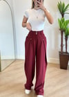 Karla Yüksek Bel Bordo Palazzo Pantolon