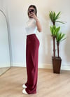 Karla Yüksek Bel Bordo Palazzo Pantolon