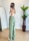 Kayli Keten Haki Palazzo Pantolon 
