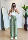 Kayli Keten Haki Palazzo Pantolon 