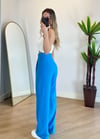 Kayli Mavi Keten Palazzo Pantolon
