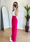 Kayli Pembe Keten Palazzo Pantolon