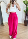 Kayli Pembe Keten Palazzo Pantolon