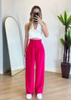 Kayli Pembe Keten Palazzo Pantolon