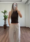 Keten Bej Pantolon