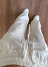 Keten Krem Bağlamalı Pantolon