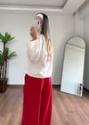 Kırmızı Paça Ayarlamalı Eşofman Altı