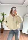 Krem Deri Bomber Ceket