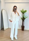 Lady Beyaz Dokulu Kimono Gömlek