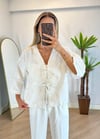 Lady Beyaz Dokulu Kimono Gömlek