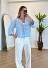 Lady Mavi Dokulu Kimono Gömlek