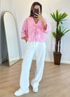 Lady Pembe Dokulu Kimono Gömlek