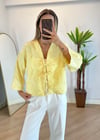 Lady Sarı Dokulu Kimono Gömlek