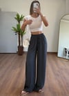 Lara Bağlamalı Gri-Mavi Pantolon