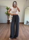 Lara Bağlamalı Gri-Mavi Pantolon