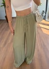 Lara Bağlamalı Yeşil Pantolon
