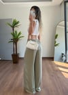 Lara Bağlamalı Yeşil Pantolon