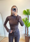 Lara Gipeli Kol Detay Kahverengi Bluz