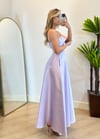 Lery Lila Askılı Tam Boy Elbise