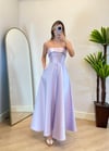 Lery Lila Askılı Tam Boy Elbise