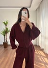 Levida Müslin Bordo Takım