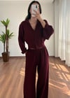 Levida Müslin Bordo Takım
