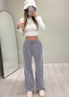 Lezy Çizgili Siyah Pantolon