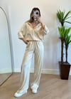 Linda Saten Gold Gömlek Takım