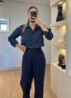 Liza Lacivert Fiyonk Gömlek