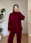 Lucy Şal Yaka Bordo Takım