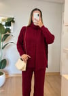 Lucy Şal Yaka Bordo Takım