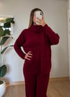 Lucy Şal Yaka Bordo Takım