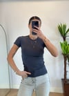 Mary Yarım Kollu Antrasit Pamuklu Body